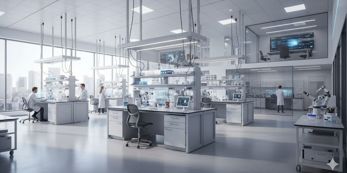 Laboratory team working in a diagnostic environment